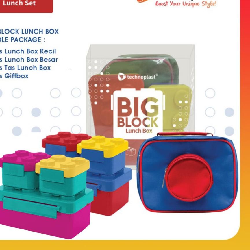 ✼ Technoplast Big Block Lunch Box with Lunch Bag ✸