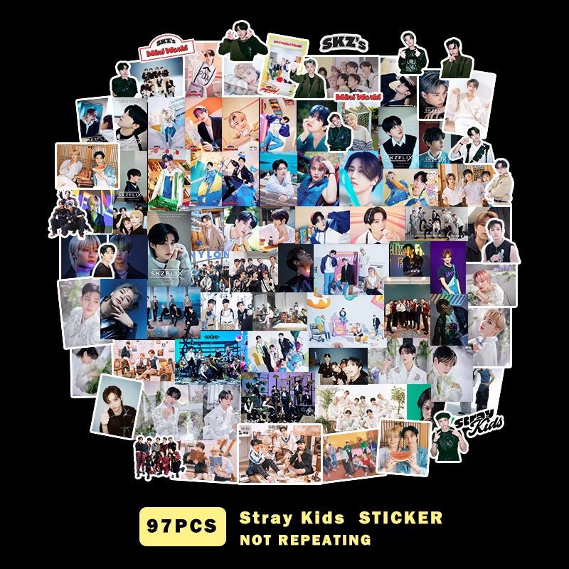 76-102pcs/set STRAY KIDS Kartun Stiker ODDINARY MANIAC MAXIDENT Laptop Ponsel Bagasi DIY Dekorasi Tahan Air Sticker