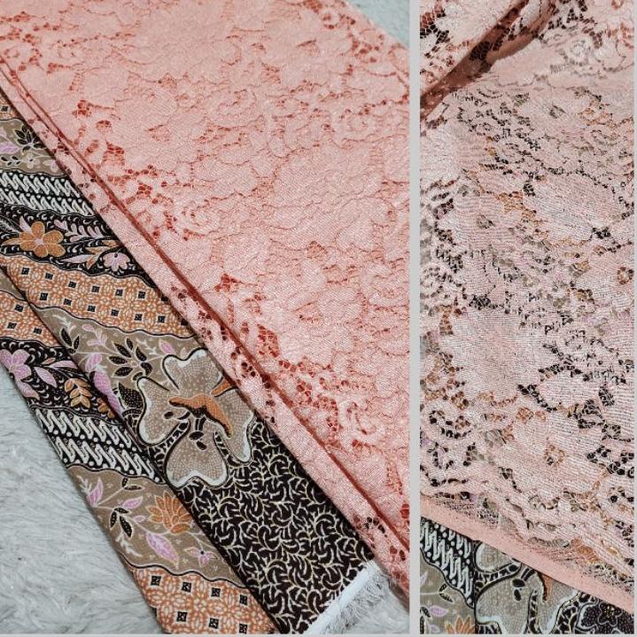 ➹ Setelan Batik Semi Sutra & Brokat Cantik , toko kebaya murah,kain kebaya murah,Bahan Kebaya wisuda