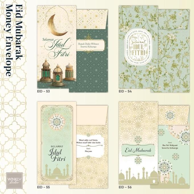 

12PCS CUSTOM AMPLOP LEBARAN THR PANJANG ANGPAO IDUL FITRI ANGPAU HARI TYHY64654U