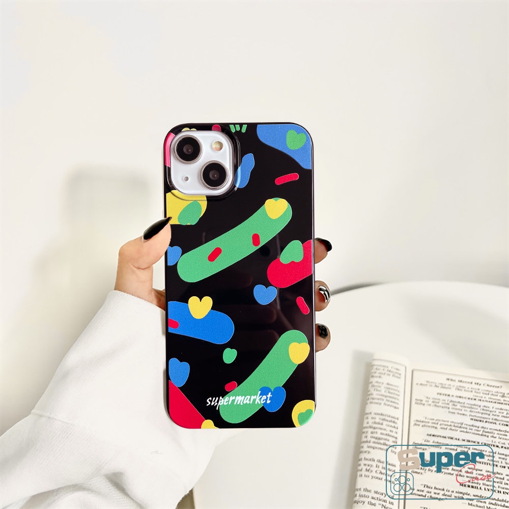 Full Pelindung Case Kompatibel Untuk IPhone 7Plus 8Plus XR 12 11 14 13 Pro Max 7 8 14 Plus X XS Max SE 2020 Warna-Warni Art Pigmen Cinta Hati Glossy Halus Lembut Tpu Phone Case