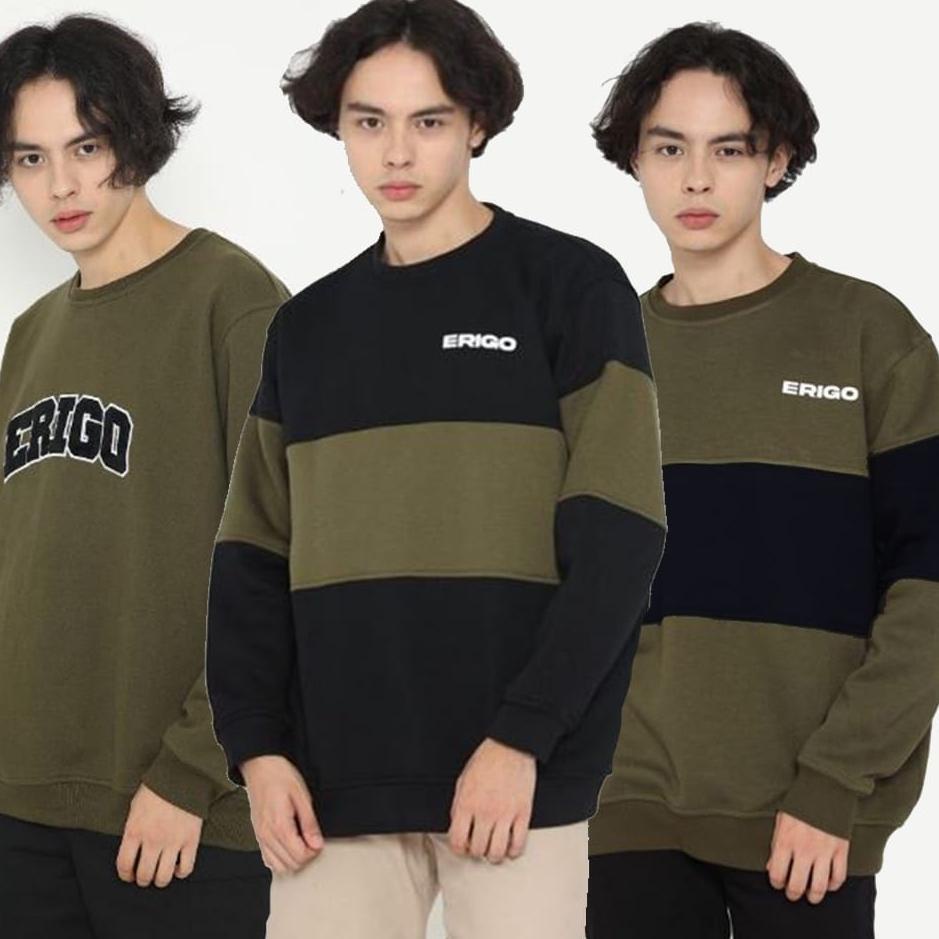 Import ✨Terbaik✨ Crewneck Erigo Original Bordir Pria Wanita - Sweater erigo pria wanita murah