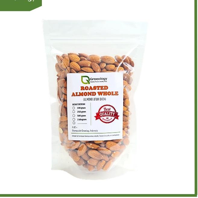 

☊ Roasted Almond Whole / Almond Utuh Oven (500 gram) by Granology ☆