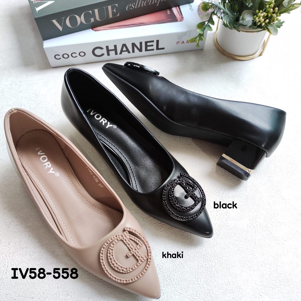 IVORY Sepatu Heels Wanita Pantofel Kerja IV58-558