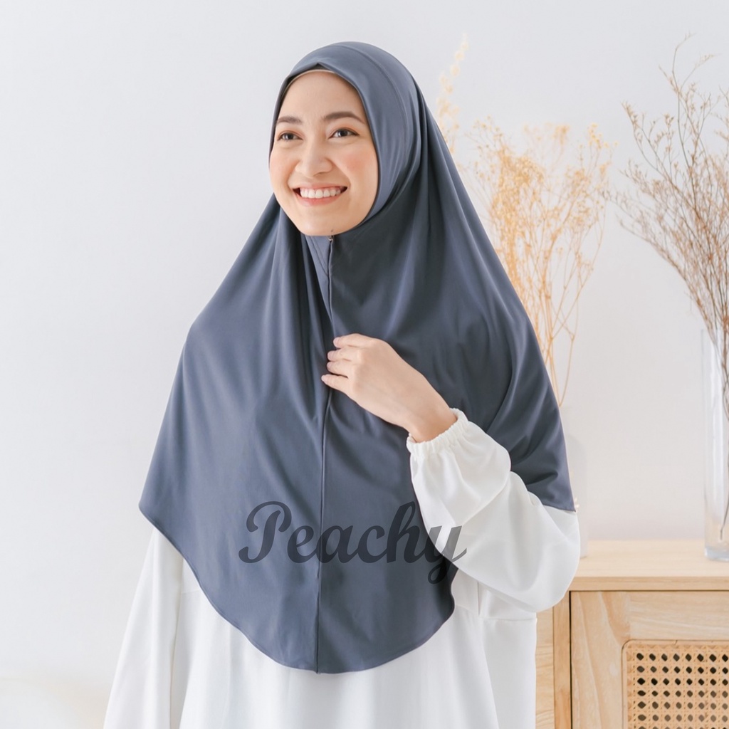 Hijab Khimar Malay Jersey Non Pad Jumbo  XL | Hijab Instan Hamidah