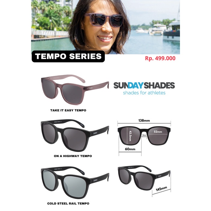 Kacamata Sunday Tempo Series Polarized UV400 Original Asian Fit