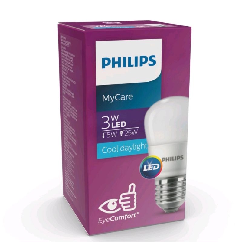 LAMPU LED PHILIPS 3W PUTIH/COOL DAYLIGHT E27 6500K BULB