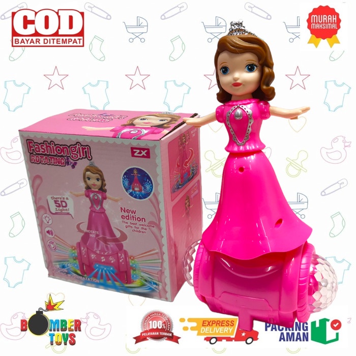 MAINAN ANAK DANCE ROTATING SUPER HERO FASHION GIRL ROBOT PUTRI MUSIC