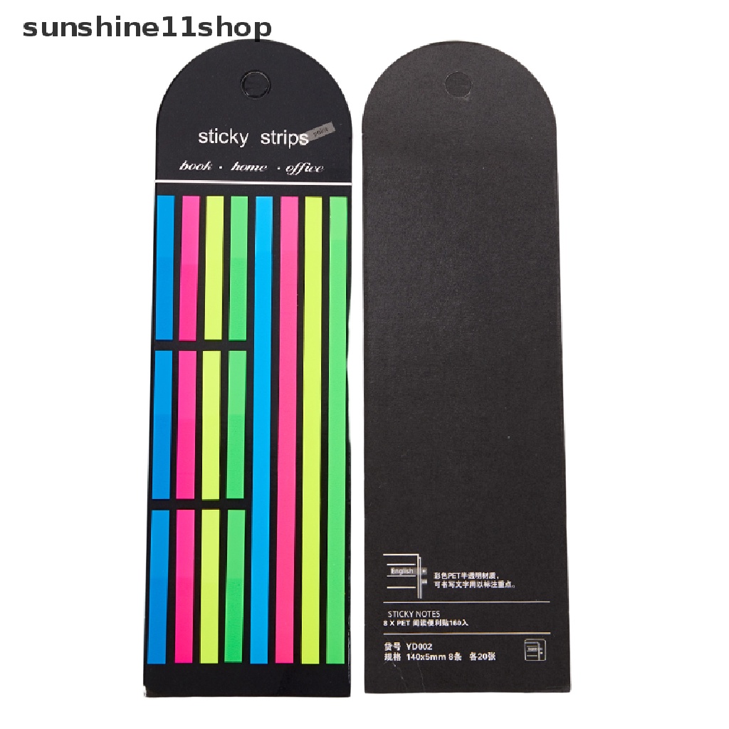 Sho 1Set Stiker Warna Transparan Neon Index Tabs Bendera Sticky Note Stationery Anak Hadiah Alat Tulis Membaca Perlengkapan Kantor Sekolah N