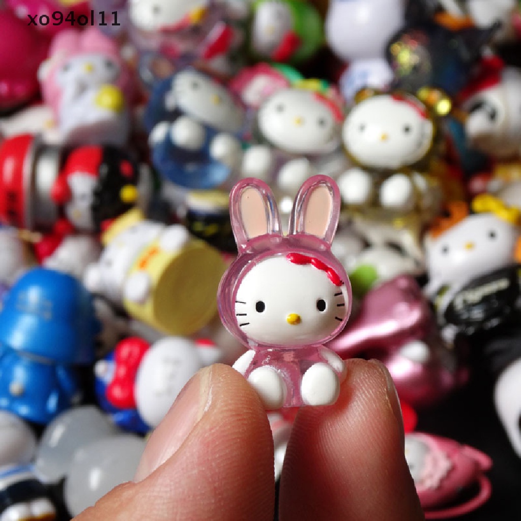 Xo 10pcs Random mini no repeat Hello kitty Anime action figure Koleksi Mainan Hadiah OL