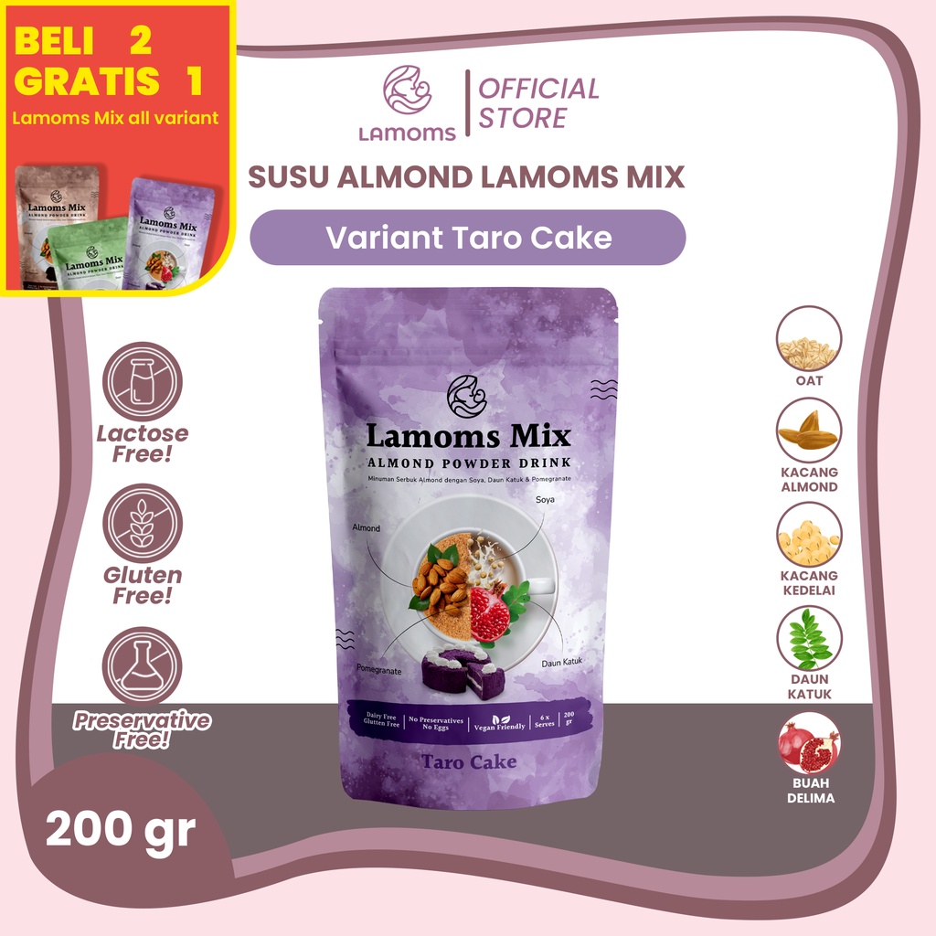 [BELI 2 GRATIS 1] Susu Almond Pelancar ASI - 6x Minum - LAMOMS MIX