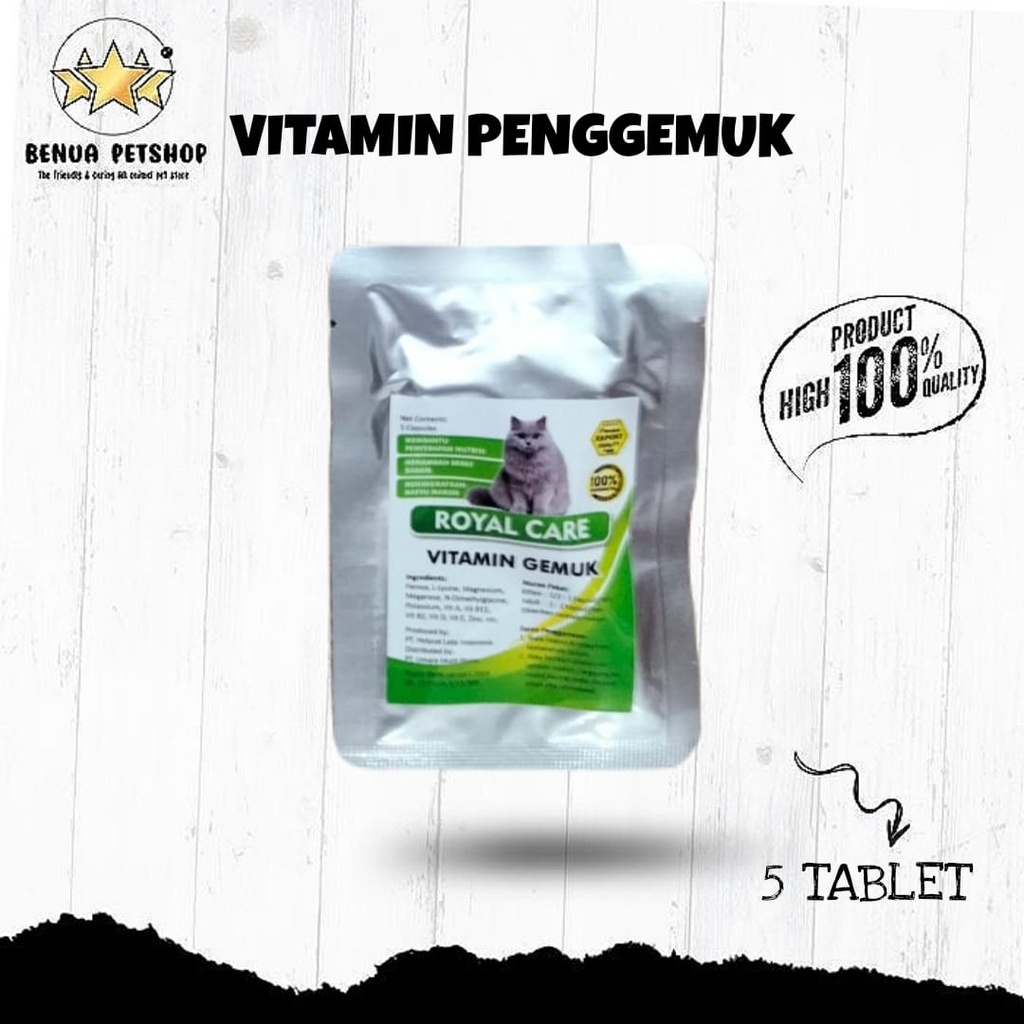 ROYAL CARE VITAMIN Kucing Vitamin Bulu / Vitamin Gemuk / Vitamin Imun - 5 TABLET