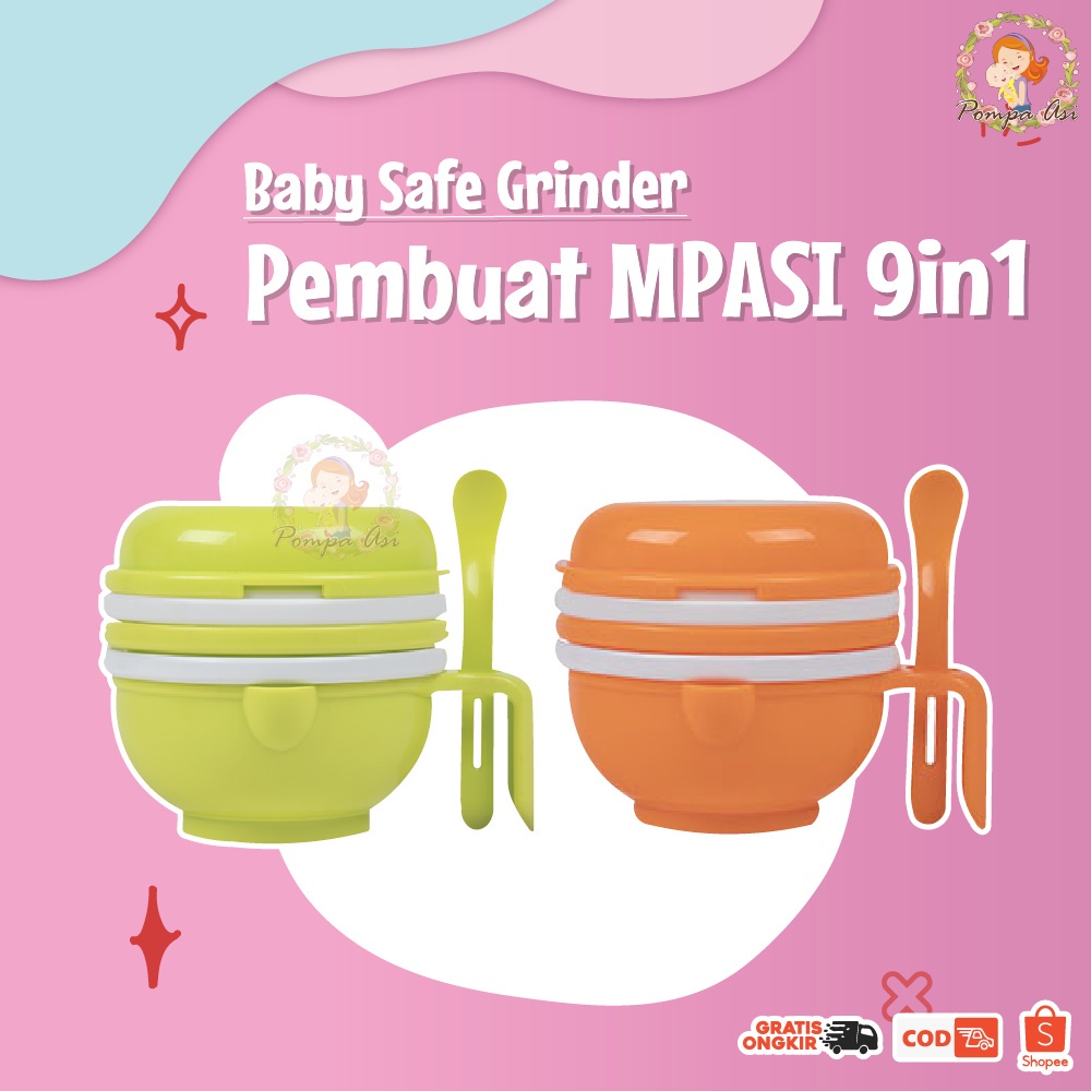 Baby Safe Grinder Food Maker MPASI Alat Pembuat Feeding Set Makan Bayi By Mallpompaasi