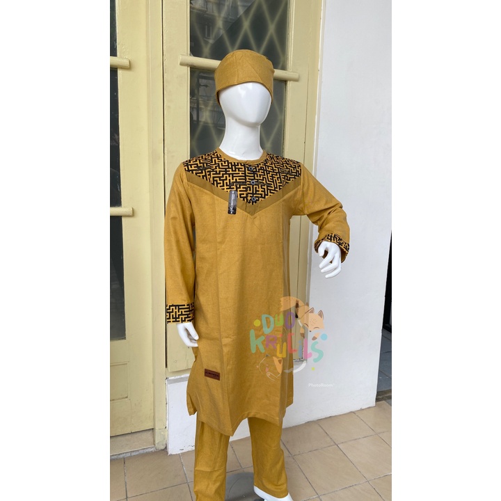 SET KURTA EMIR CELANA DAN PECI anak anak by ali brothers