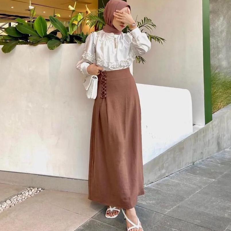 Realpct RX FASHION - ROK AESTHETIC SIMPUL / Alenaa skirt / Rok Serut Korean Style - NN