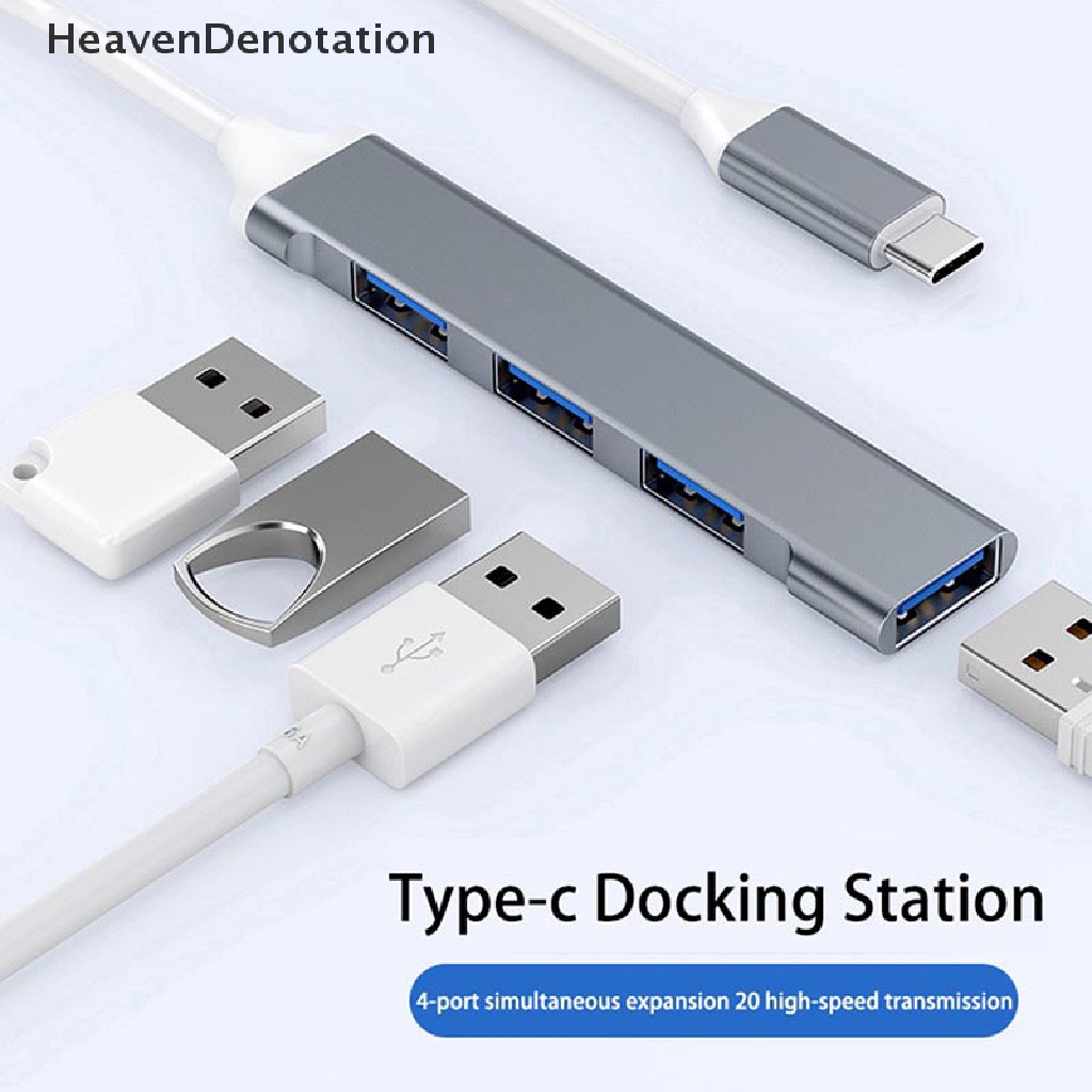 [HeavenDenotation] Usb C HUB 3.0 Tipe C 3.1 4port Multi Splitter Adapter OTG Untuk Komputer PC HDV