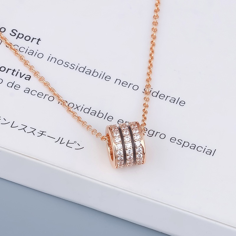 Kalung Liontin Berlian | Rose Gold 18k | Bahan Titanium Steel | Sendok Garpu Bahan Stainless Steel | Aksesoris Rambut Untuk Wanita