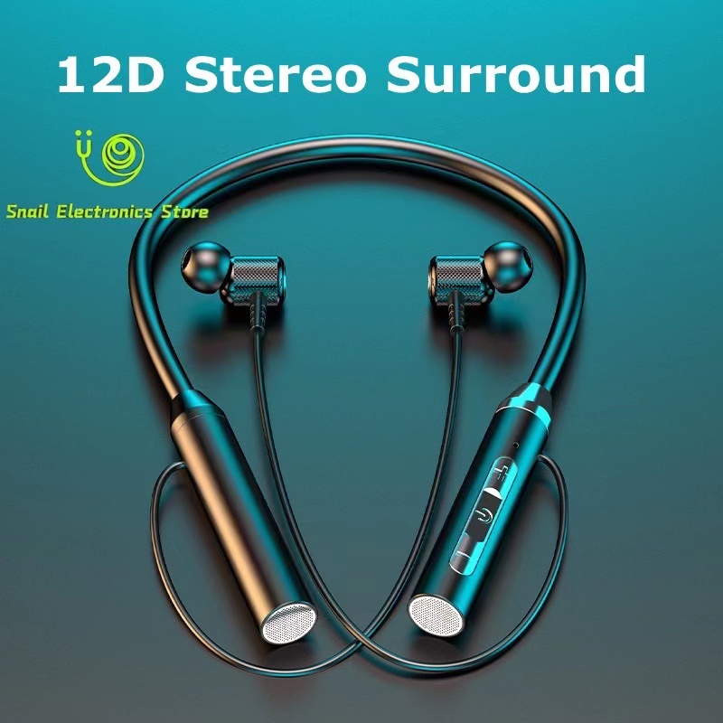 Headset Nirkabel Bluetooth Wireless Sport Music Bass Stereo  In-Ear Earbuds IPX6 Waterproof