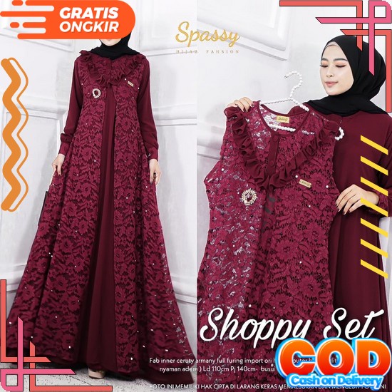 Elagan Muslimah Lebaran Muslim Polos Gsmis Wsnita Bju Atasan Dewsa Gamus Wanita Pakian Dress Hari Ra