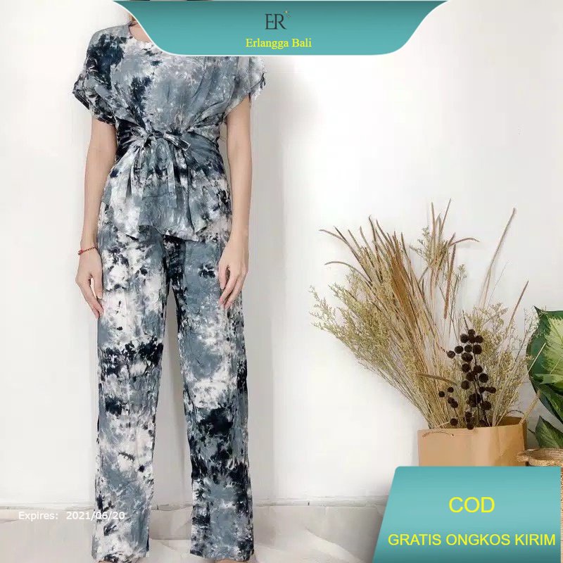 Setelan Wanita Kekinian Tie Dye Panjang Bali