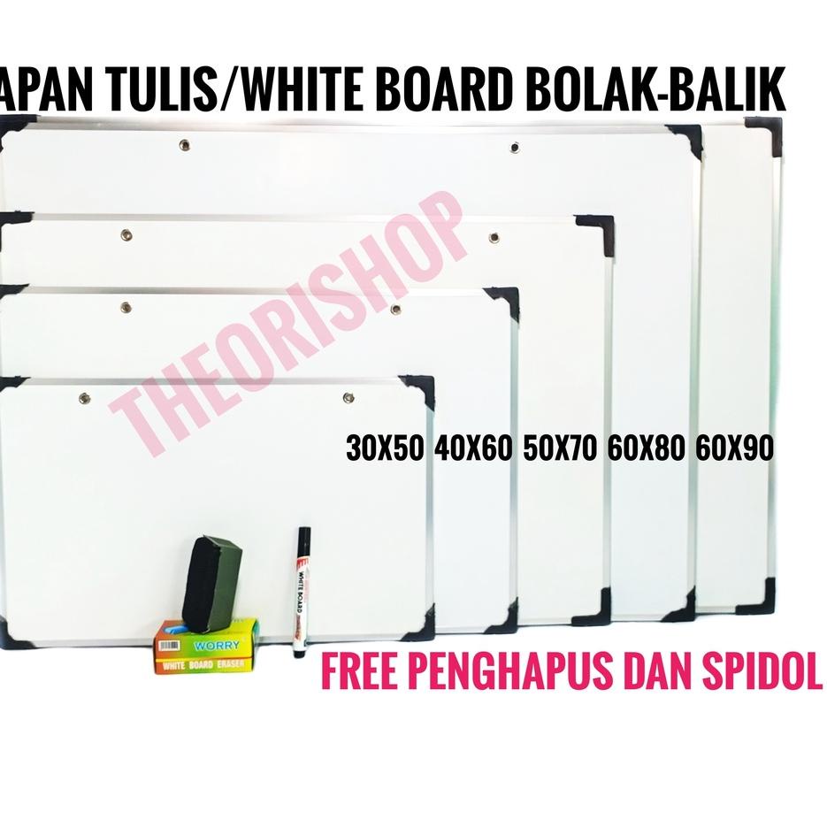 

Promo Untung 50X70 CM/Whiteboard/Papan Tulis/Papan Tulis/Whiteboard 2 sisi Sidol dan Kapur