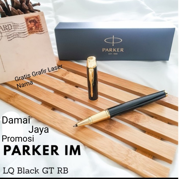 

Parker IM Black Chrome Trim RollerBall Premium + Gratis Grafir Laser - Black GT Emas, Hitam GT Emas
