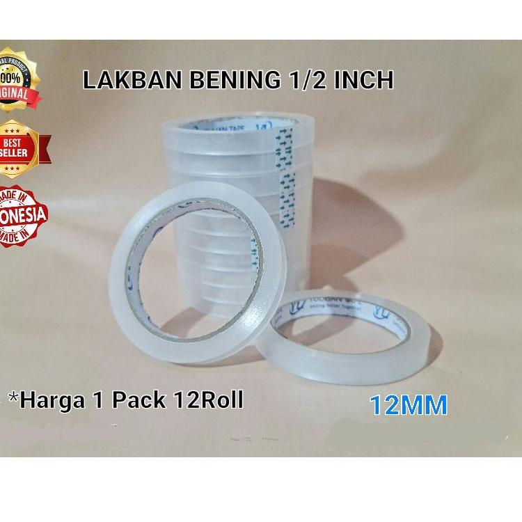 

B85 Lakban Bening 1/2inch 90Y 12mm (isi 12pcs)24mm 90Y (isi 6pcs )/Isolasi bening 12mm 90y (isi 12pcs),24mm 90Y (isi 6pcs) TREND ㅖ