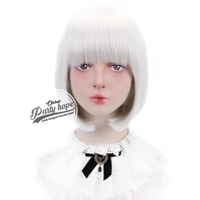 Terlaris Wig Bob / Wig Poni Pendek / Rambut Palsu Bob Murah / Wig Bob Putih