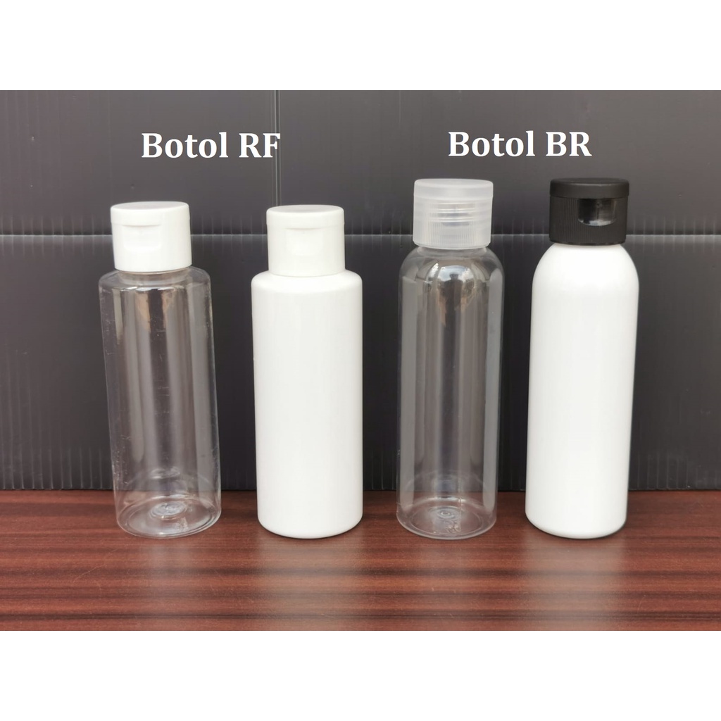 Botol BR RF PET100ml FLIP TOP FLIPTOP Bening Clear (VC)