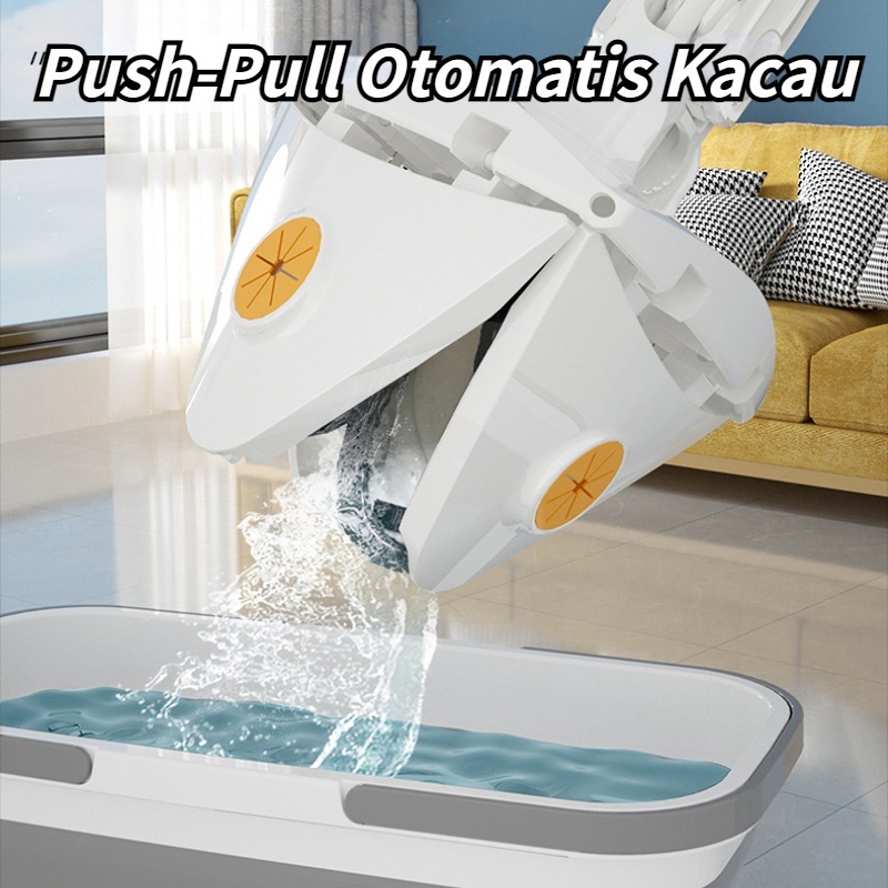 【Ready Stock】130cm Pel Pel Debu Datar / Alat Pel 360 Segitiga Mop /Putar Lantai Segitiga / MOP Squeeze Otomatis