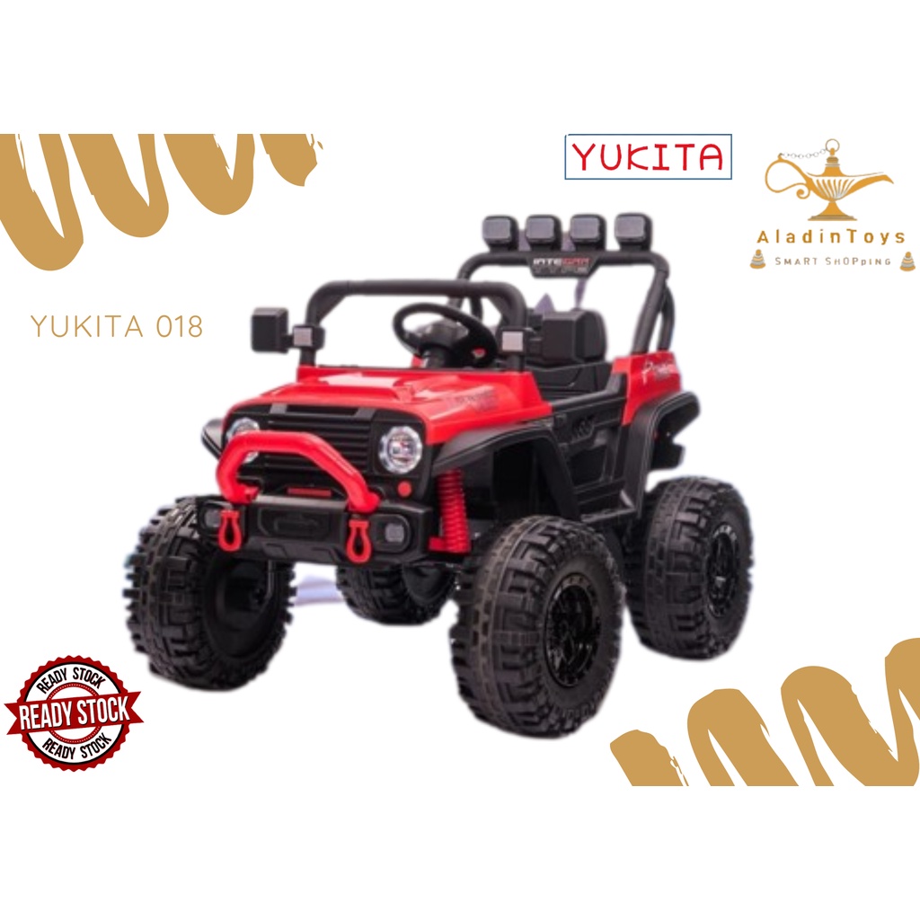 MAINAN TUNGGANG  ANAK MOBIL JEEP  AKI YUKITA 018 - BAN KARET + REMOT KONTROL