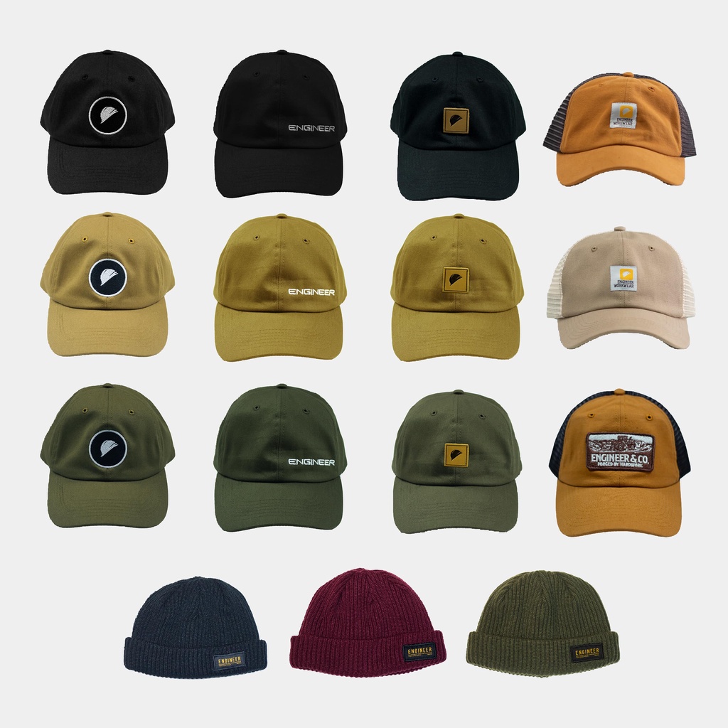 CAPS-  SERI TOPI 18 PILIHAN/ Casual and Simple Daily Unisex Headwear by ENGINEER