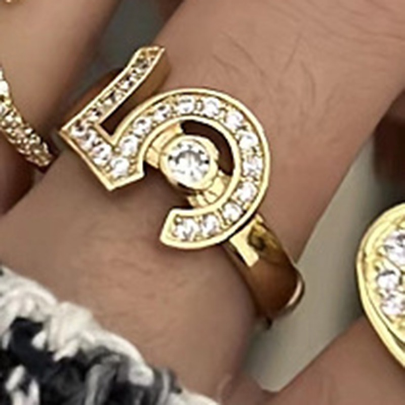 Fashion Cincin Pembukaan Semesta Geometris Kristal Hollow Out Untuk Wanita
