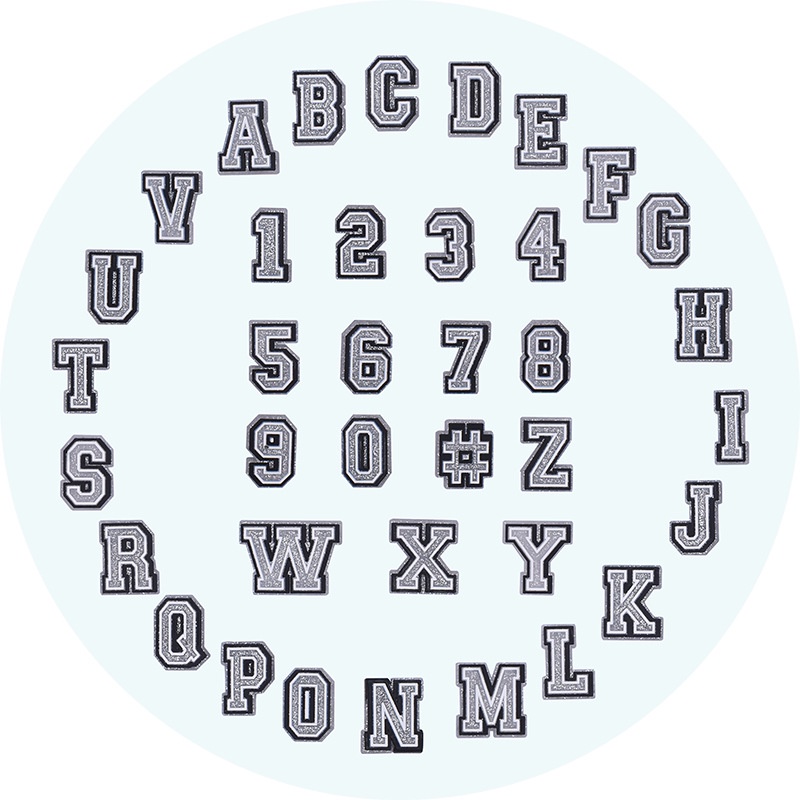 193 Pin Sandal Angka Huruf Silver Terbaru Lucu Cewek Perempuan Keren Hiasan Sendal Flat Charms Penga