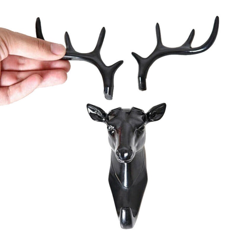 Hot Sale/New Animal Deer Stags Head Hooks, Kait Dinding Stainless Steel Perekat Diri, Gantungan Dinding Resin, Gantungan Tempel Kuat