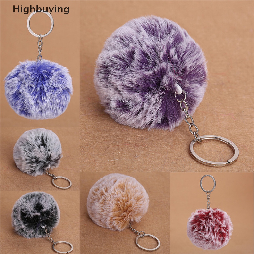 Hbid NEW 2017gantungan Kunci pom-pom Bulu Kelinci Imitasi Tas Charm Fluffy Puff Ball KeyRing Glory
