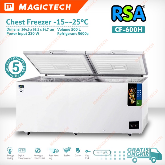 CHEST FREEZER RSA CF-600H / CF-600 / CF600 FREEZER BOX 500 LITER