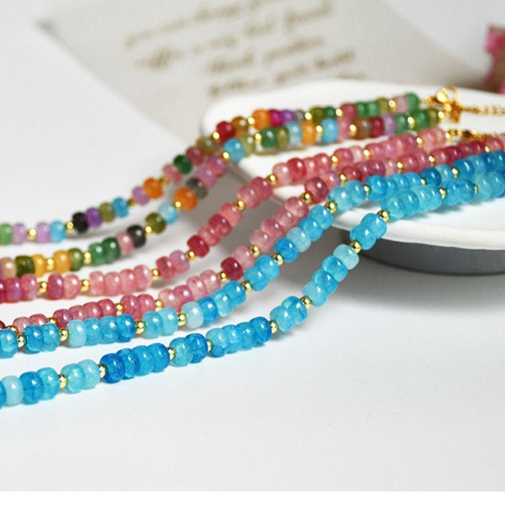 Mxbeauty Wanita y2k Kalung Indah Retro Etnik Klavikula Rantai Buatan Kristal Hadiah Gadis Manik Sederhana Sweater Rantai