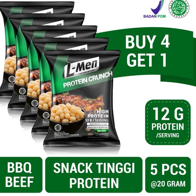 

♪ BUY 4 GET 1 - L-Men Protein Crunch 20g (12g protein) - Camilan Tinggi Protein Bebas Laktosa ♡