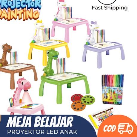 ✲ Meja Belajar Gambar Meja Gambar Anak Proyektor Meja Belajar Anak Meja Melukis ( Ukuran Mini And Ju