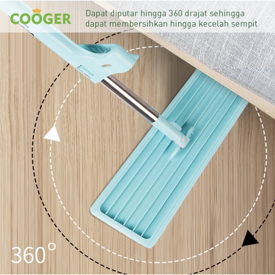 Ultra Green Standing Microfiber Mop Alat Pel Lantai Tarik Otomatis Dapat Berputar 360 Derajat dan Berdiri