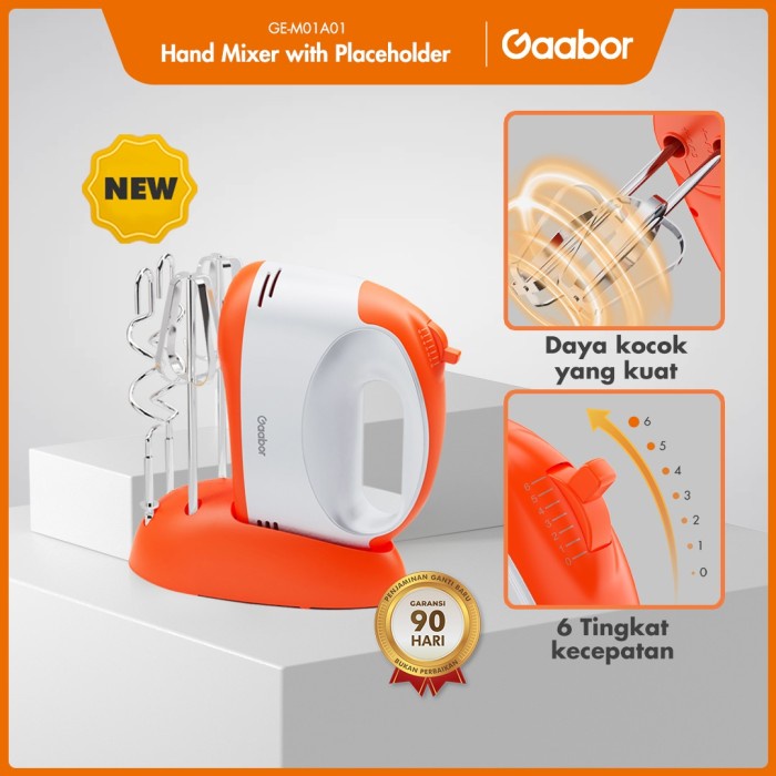 Best Seller Gaabor Hand Mixer 100 Watt Pengocok Telur Pengaduk Stainless /Ge-M01A0