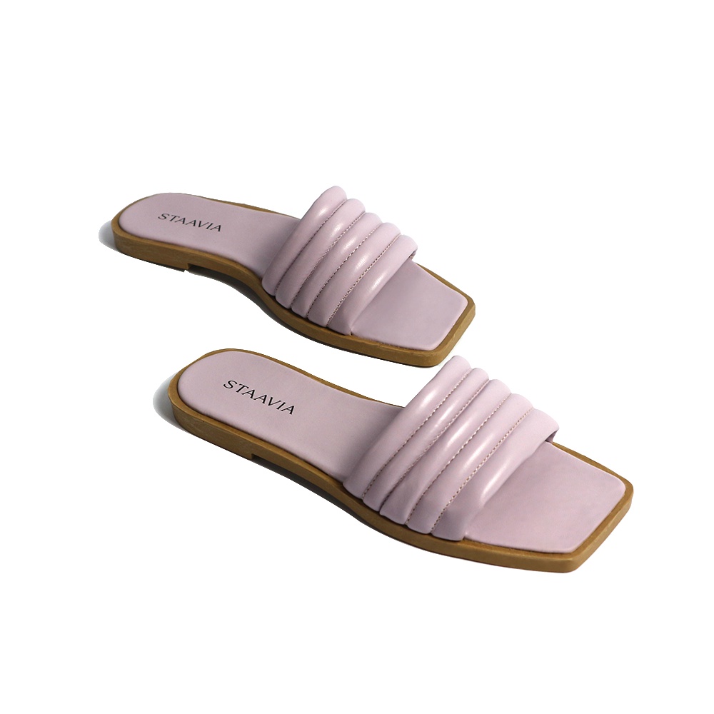 Sandal Slipon Wanita Puffy Model Kekinian Warna Lucu Sandal Flat Cewe Kekinian - Arabelle