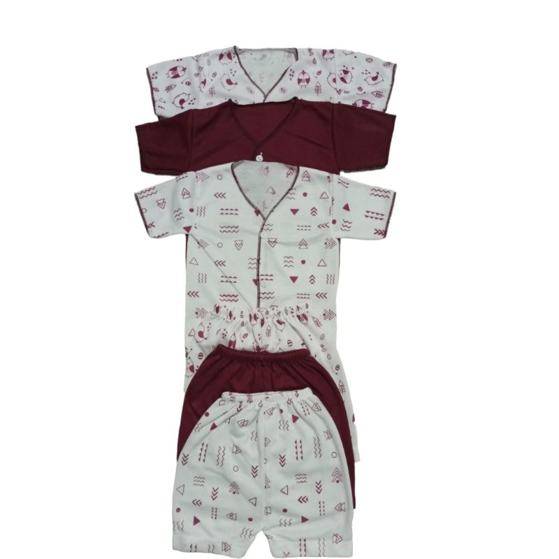 18 pis baju dan celana bayi seri maroon/ set perlengkapan bayi