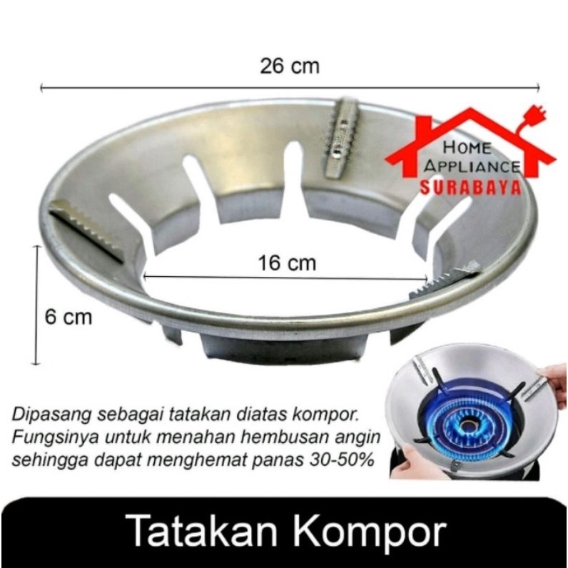 Cover Anti Angin SILVER/Pelindung Angin Kusus Tungku Kaki 4 dan 5/Jagaan Anti Angin Kompor Gas