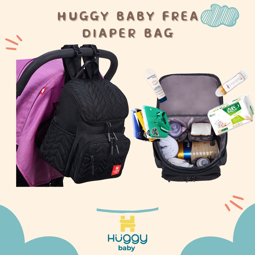 Huggy Baby BAG06 FREA Diaper Bag Backpack Premium | Tas Popok Bayi