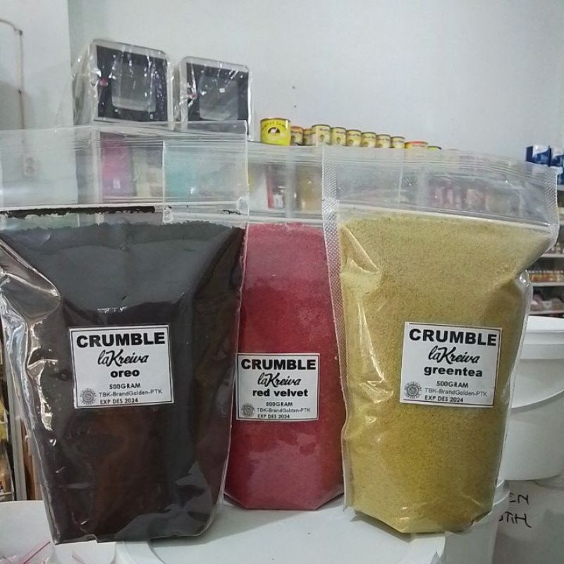 Crumble red velvet, green tea Dan Oreo (Black). LaKreiva 500grm la kreiva