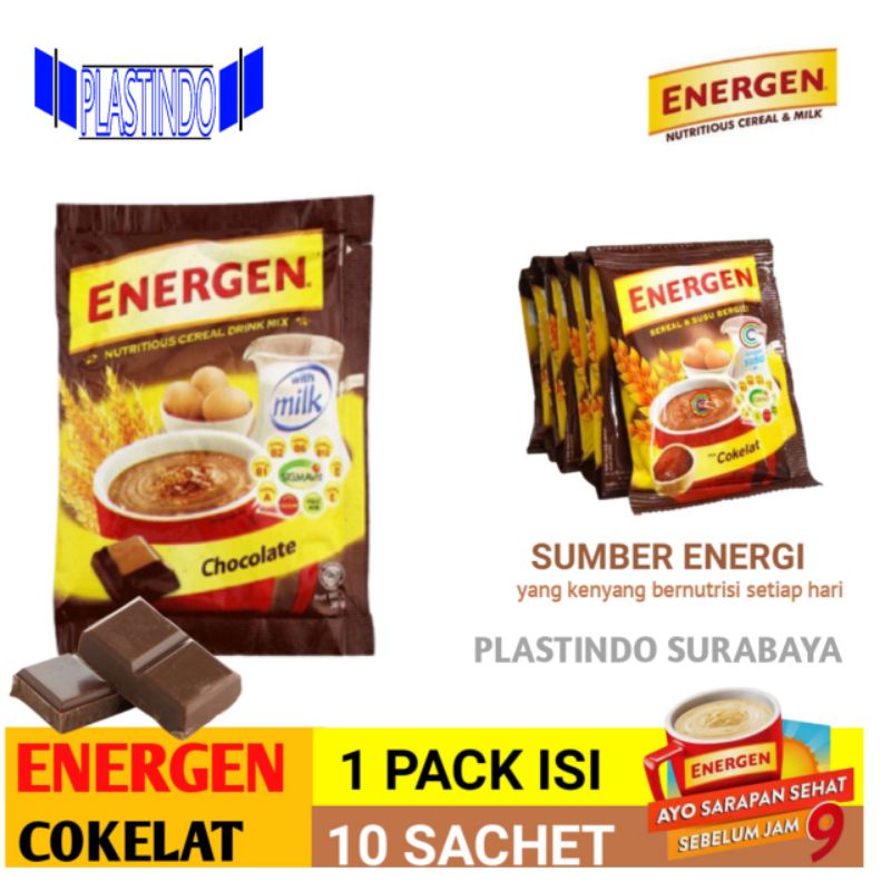 

Energen COKLAT 34gram (10 sachet) sereal susu sarapan 1 Renceng isi 10