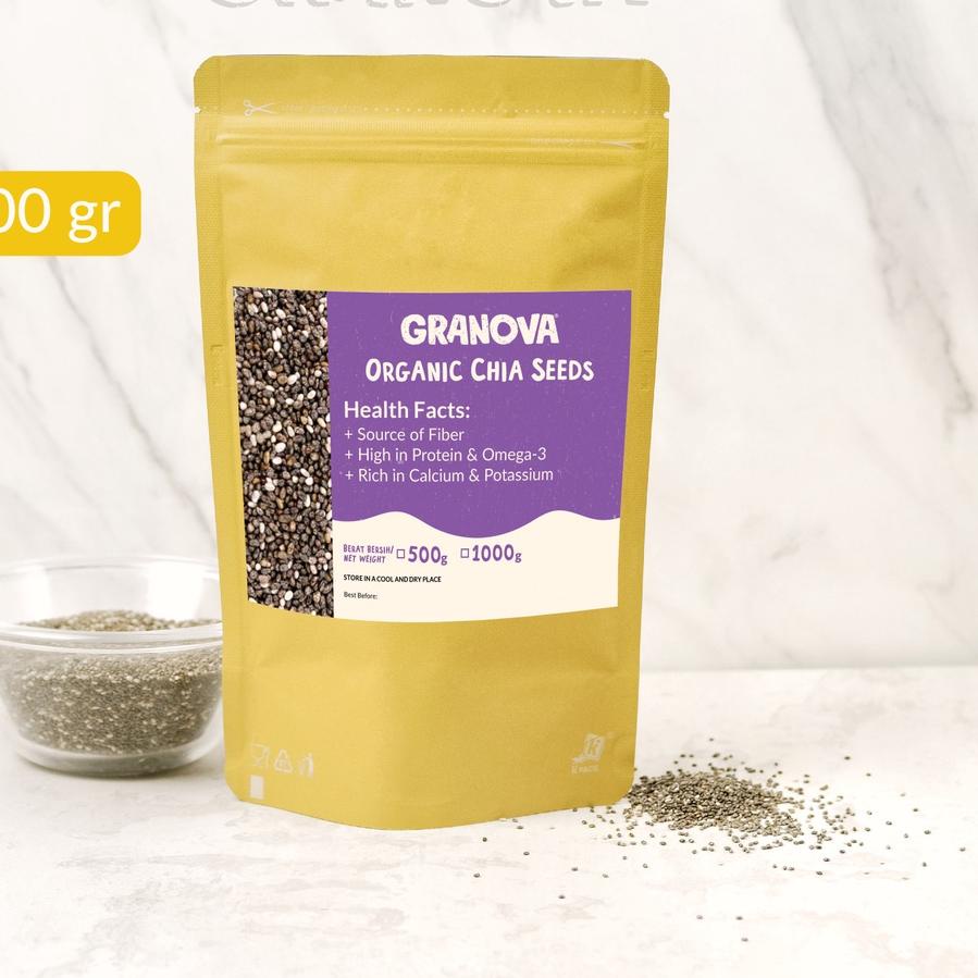 

♘ Premium Chia Seed/ Biji Chia by Granova 500g (Certified USDA Organic) - healthy & natural superfood ۩