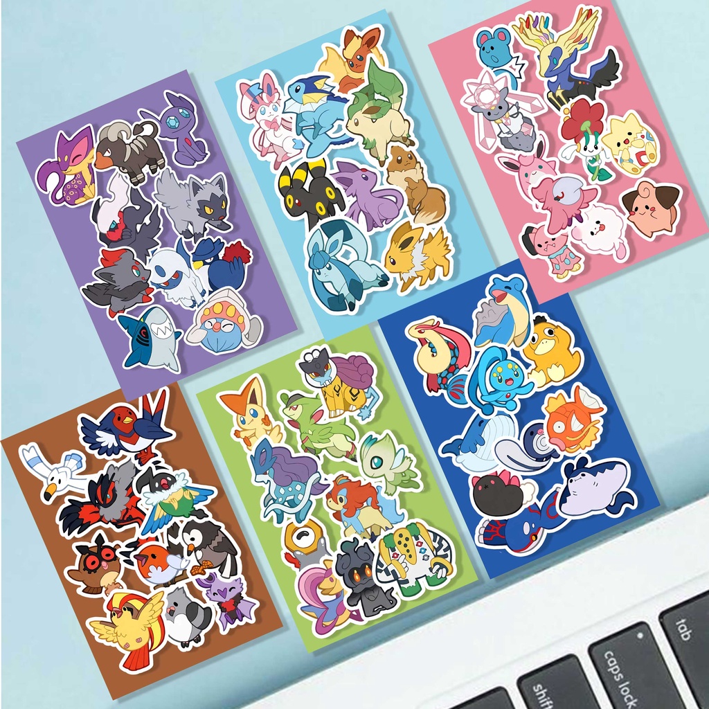 

Sticker Series Edition Pokemon Type Aesthetic Stiker Waterproof (10pcs)